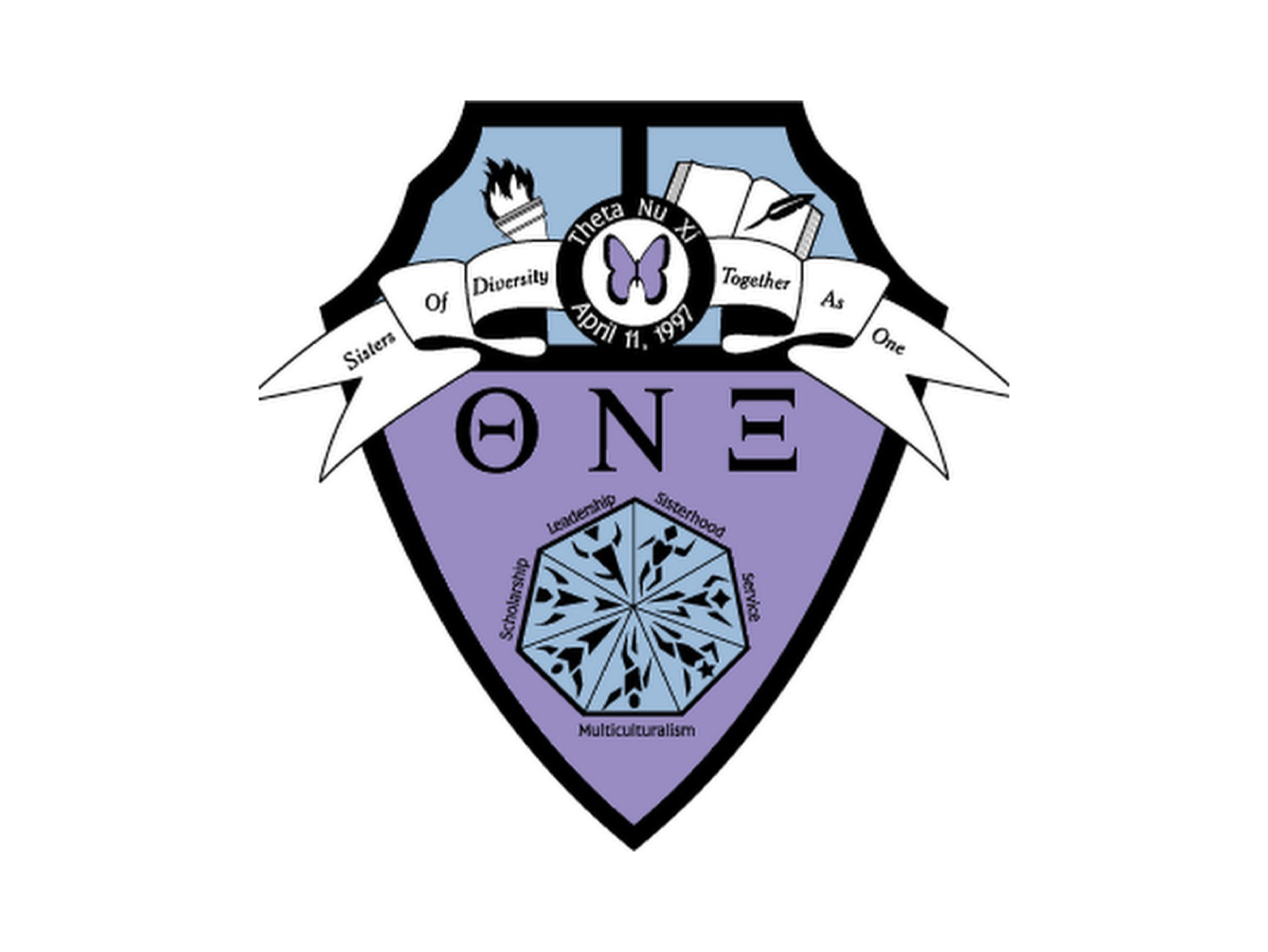 Crest of Theta Nu Xi Sorority, Inc.