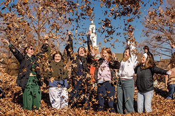 Leaf free and jump hard: OSU hosts second annual event with a bigger pile of leaves 