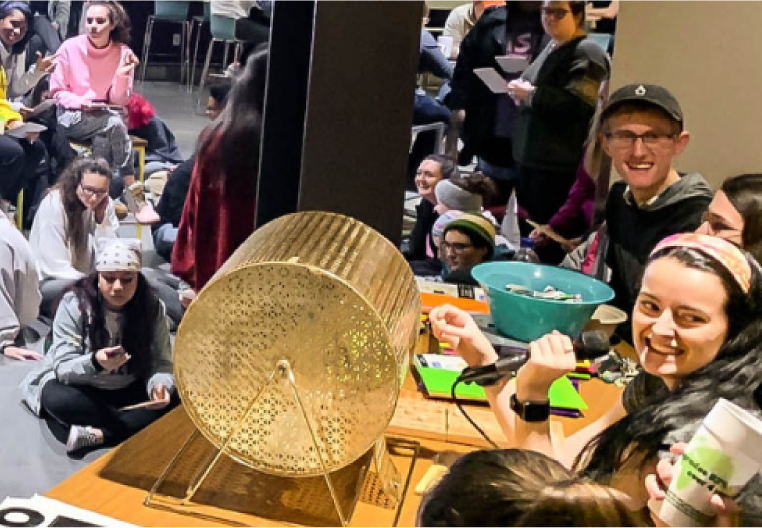 Students at North Dining Bingo night