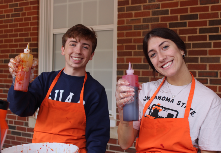 SUAB students making snow cones
